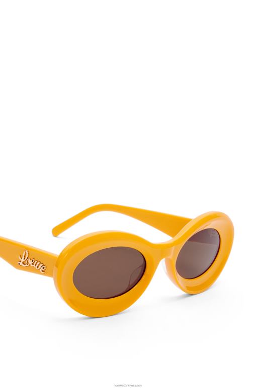 Loewe Asetat döngü güneş gözlüğü 026001456 kadınlar toprak sarısı