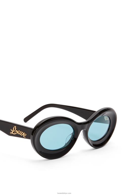 Loewe Asetat döngü güneş gözlüğü 026001457 kadınlar parlak siyah