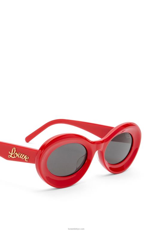 Loewe Asetat döngü güneş gözlüğü 026001458 kadınlar parlak kırmızı