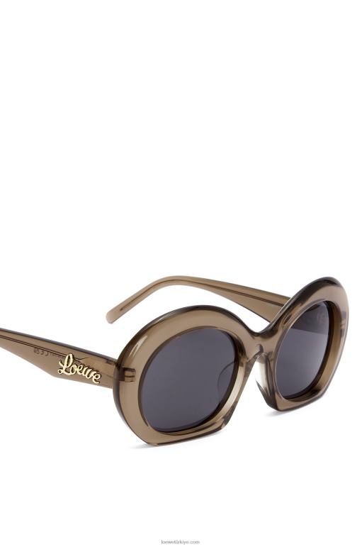 Loewe Asetat yarım ay güneş gözlüğü 026001497 kadınlar haki yeşil