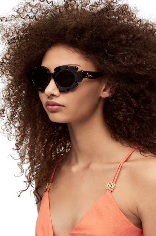 Loewe Enjekte naylon çiçek güneş gözlüğü 026001464 kadınlar siyah