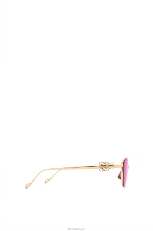 Loewe anagram metal altıgen güneş gözlüğü 026001445 kadınlar bordo