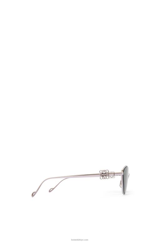 Loewe anagram metal altıgen güneş gözlüğü 026001446 kadınlar koyu yeşil