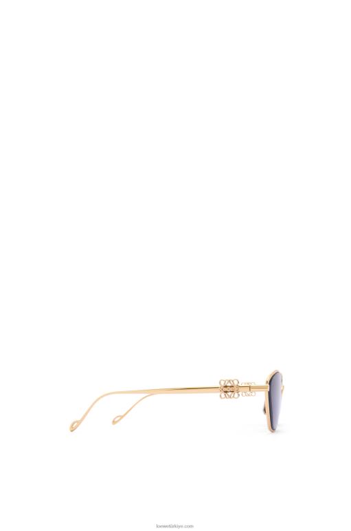 Loewe anagram metal altıgen güneş gözlüğü 026001447 kadınlar duman/moka