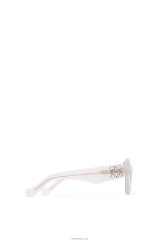 Loewe asetat cateye güneş gözlüğü 026001479 kadınlar buz beyazı