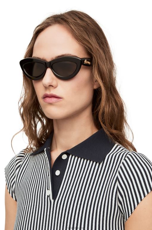 Loewe asetat cateye güneş gözlüğü 026001495 kadınlar siyah
