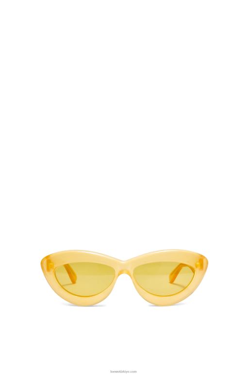Loewe asetat cateye güneş gözlüğü 026001504 kadınlar Kanarya sarısı