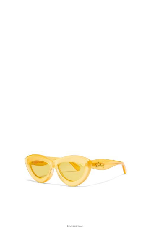 Loewe asetat cateye güneş gözlüğü 026001504 kadınlar Kanarya sarısı