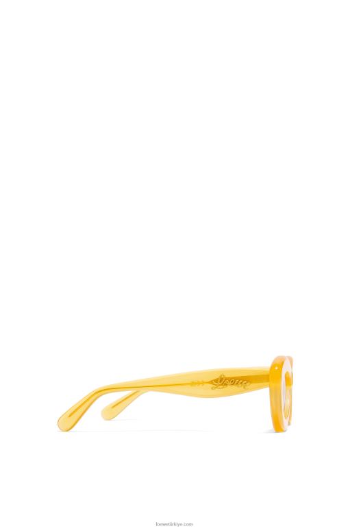 Loewe asetat cateye güneş gözlüğü 026001504 kadınlar Kanarya sarısı