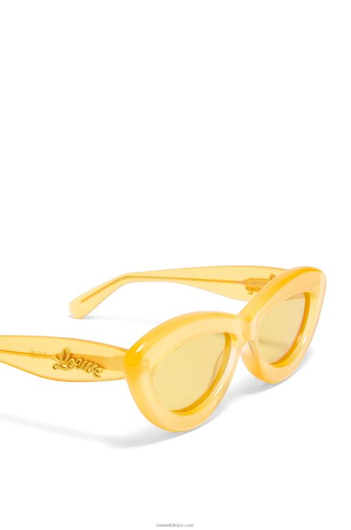 Loewe asetat cateye güneş gözlüğü 026001504 kadınlar Kanarya sarısı