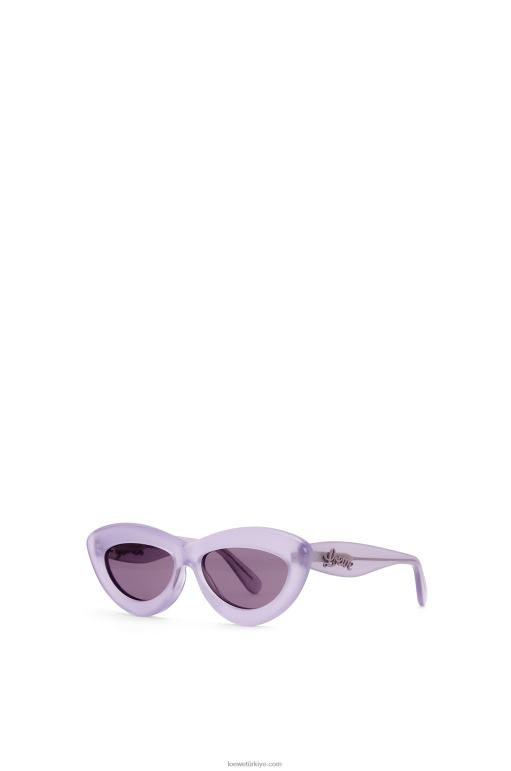 Loewe asetat cateye güneş gözlüğü 026001508 kadınlar leylak