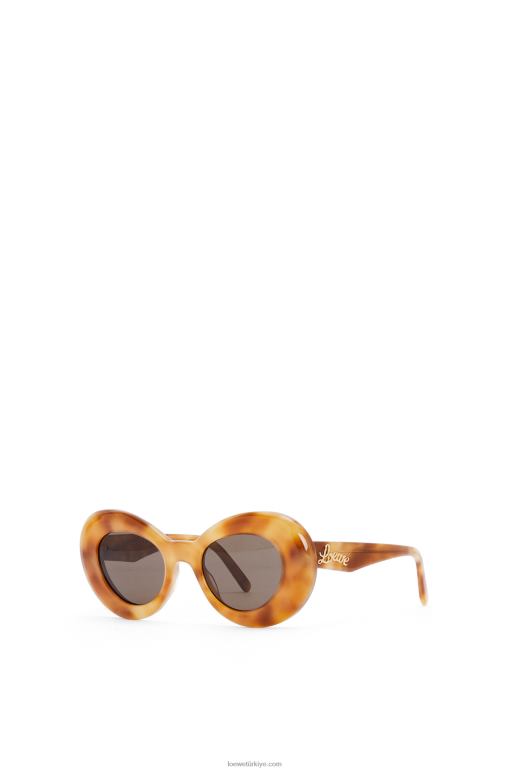 Loewe asetat güneş gözlüğü 026001433 kadınlar hafif havana