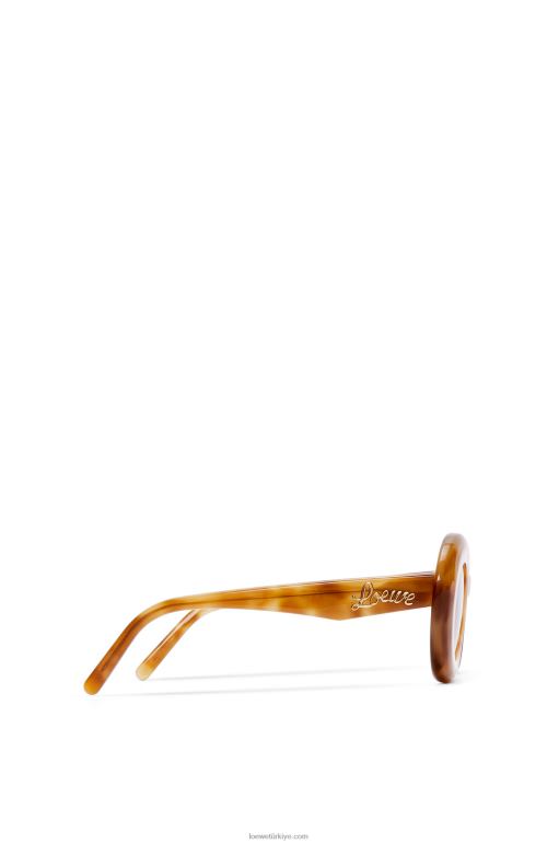 Loewe asetat güneş gözlüğü 026001433 kadınlar hafif havana