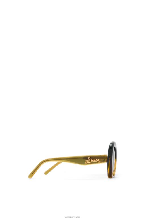 Loewe asetat kare yarım ay güneş gözlüğü 026001440 kadınlar degrade yeşil