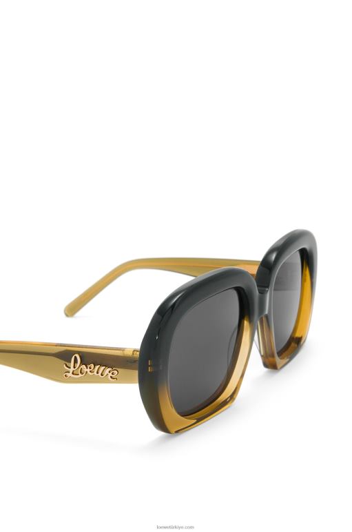 Loewe asetat kare yarım ay güneş gözlüğü 026001440 kadınlar degrade yeşil
