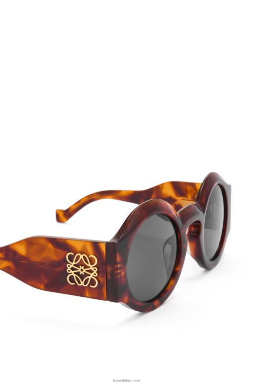 Loewe asetat kavisli güneş gözlüğü 026001441 kadınlar alevli havana