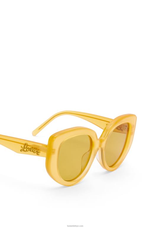 Loewe asetat kelebek güneş gözlüğü 026001505 kadınlar Kanarya sarısı