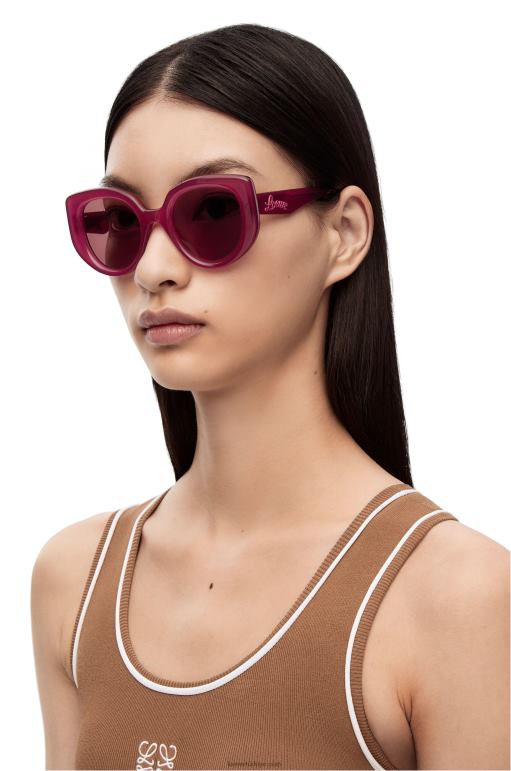 Loewe asetat kelebek güneş gözlüğü 026001507 kadınlar Kiraz