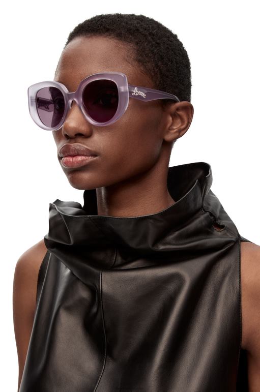Loewe asetat kelebek güneş gözlüğü 026001509 kadınlar leylak
