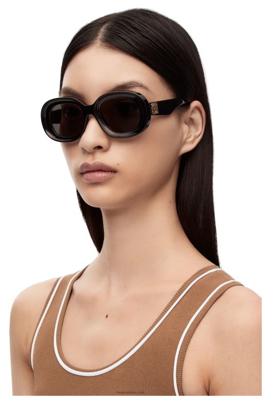 Loewe asetat oval güneş gözlüğü 026001482 kadınlar siyah