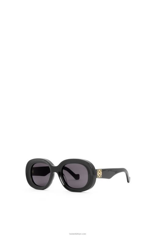 Loewe asetat oval güneş gözlüğü 026001482 kadınlar siyah