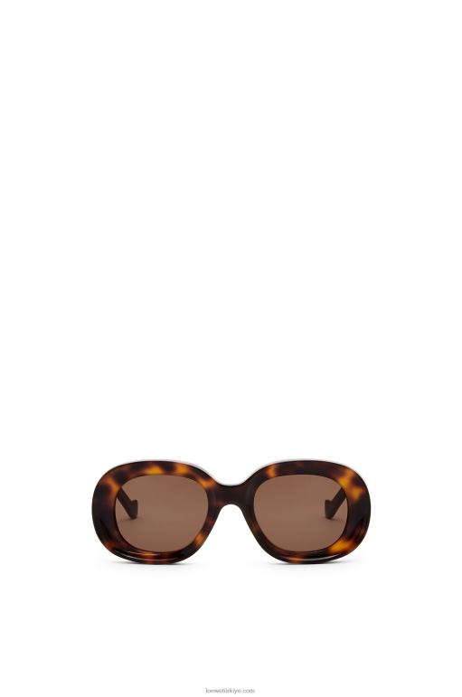 Loewe asetat oval güneş gözlüğü 026001493 kadınlar Havana
