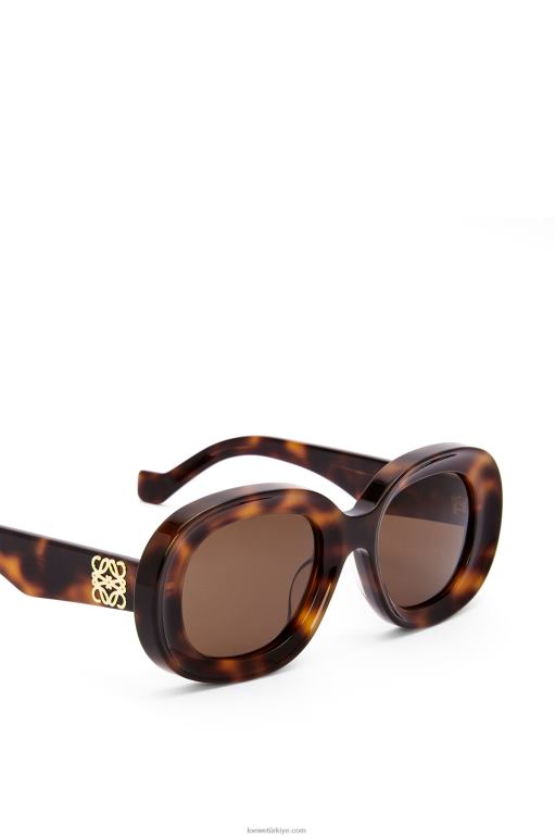 Loewe asetat oval güneş gözlüğü 026001493 kadınlar Havana
