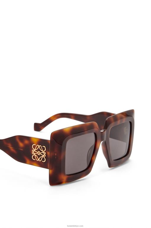 Loewe büyük boy asetat güneş gözlüğü 026001491 kadınlar Havana
