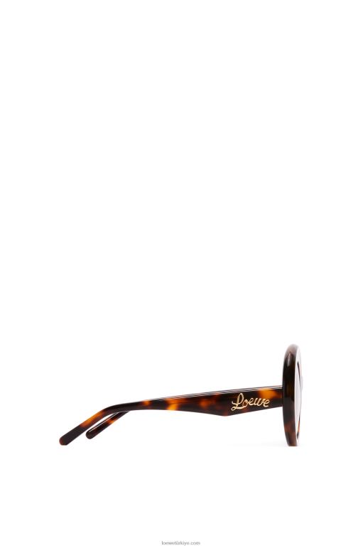 Loewe büyük boy yuvarlak asetat güneş gözlüğü 026001492 kadınlar Havana