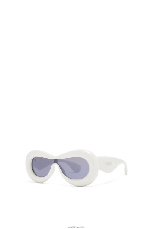 Loewe naylon şişirilmiş maske güneş gözlüğü 026001499 kadınlar gri