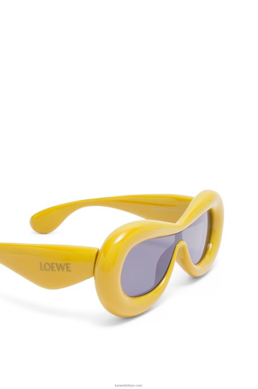 Loewe naylon şişirilmiş maske güneş gözlüğü 026001500 kadınlar sarı
