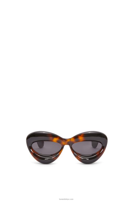 Loewe naylondan şişirilmiş cateye güneş gözlüğü 026001422 kadınlar Havana