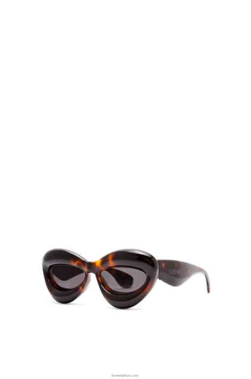 Loewe naylondan şişirilmiş cateye güneş gözlüğü 026001422 kadınlar Havana