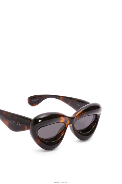 Loewe naylondan şişirilmiş cateye güneş gözlüğü 026001422 kadınlar Havana