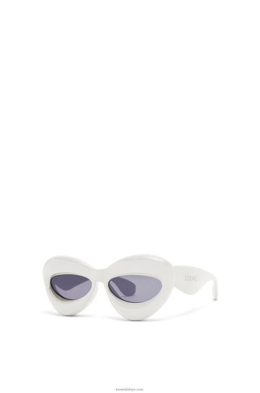 Loewe naylondan şişirilmiş cateye güneş gözlüğü 026001424 kadınlar gri