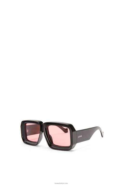 Loewe paula\'s ibiza dalış maskesi güneş gözlüğü 026001471 kadınlar parlak siyah