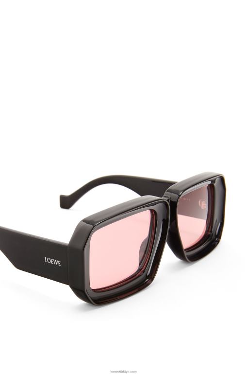 Loewe paula\'s ibiza dalış maskesi güneş gözlüğü 026001471 kadınlar parlak siyah