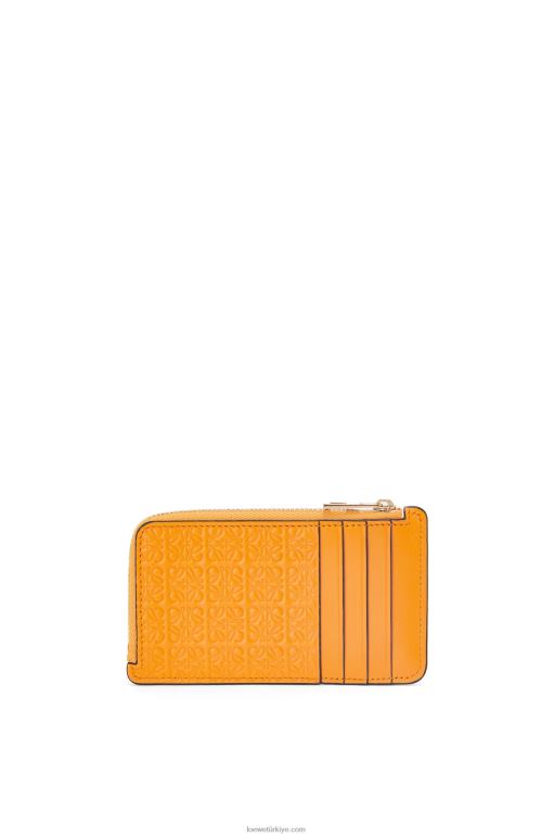Loewe Kabartmalı ipek dana derisinde tekrarlayan jetonlu kartlık 026001405 kadınlar mandalina