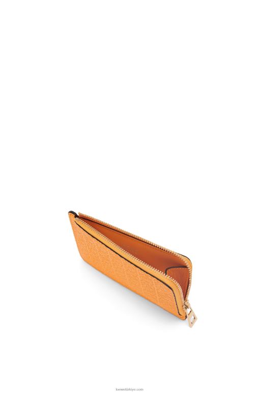 Loewe Kabartmalı ipek dana derisinde tekrarlayan jetonlu kartlık 026001405 kadınlar mandalina