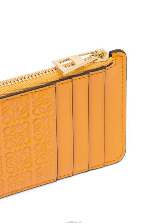 Loewe Kabartmalı ipek dana derisinde tekrarlayan jetonlu kartlık 026001405 kadınlar mandalina