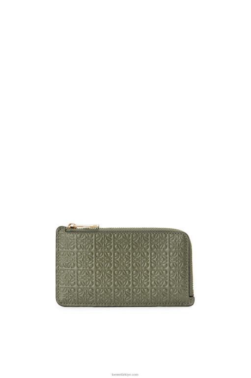 Loewe Kabartmalı ipek dana derisinde tekrarlayan jetonlu kartlık 026001414 kadınlar avokado yeşili