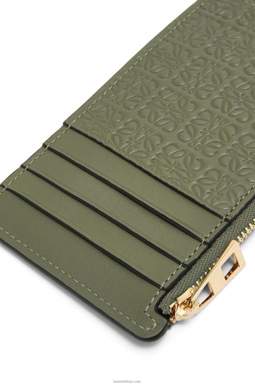 Loewe Kabartmalı ipek dana derisinde tekrarlayan jetonlu kartlık 026001414 kadınlar avokado yeşili