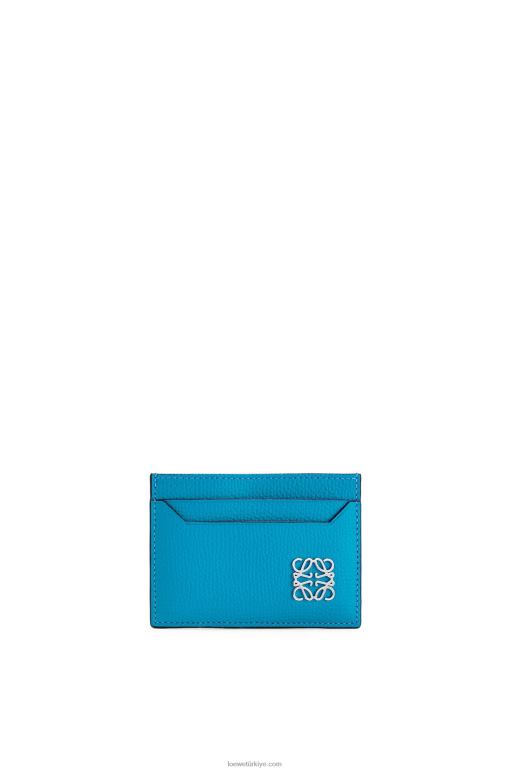 Loewe çakıl taneli dana derisinde anagram düz kartlık 026001415 kadınlar lagün mavisi