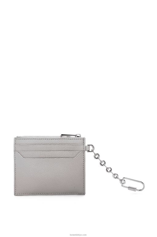 Loewe çakıl taneli dana derisinde anagram kare anahtar kart sahibi 026001321 kadınlar inci grisi