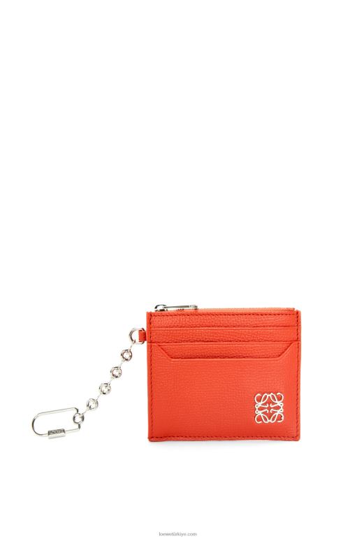 Loewe çakıl taneli dana derisinde anagram kare anahtar kart sahibi 026001324 kadınlar gündoğumu turuncu