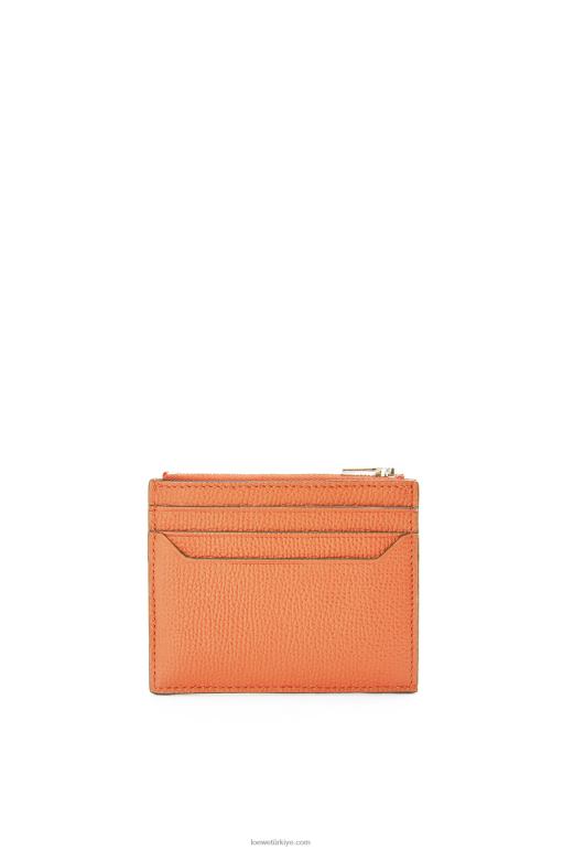 Loewe çakıl taneli dana derisinde anagram kare fermuarlı kartlık 026001399 kadınlar mercan resifi