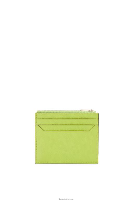 Loewe çakıl taneli dana derisinde anagram kare fermuarlı kartlık 026001410 kadınlar yeşil fasulye