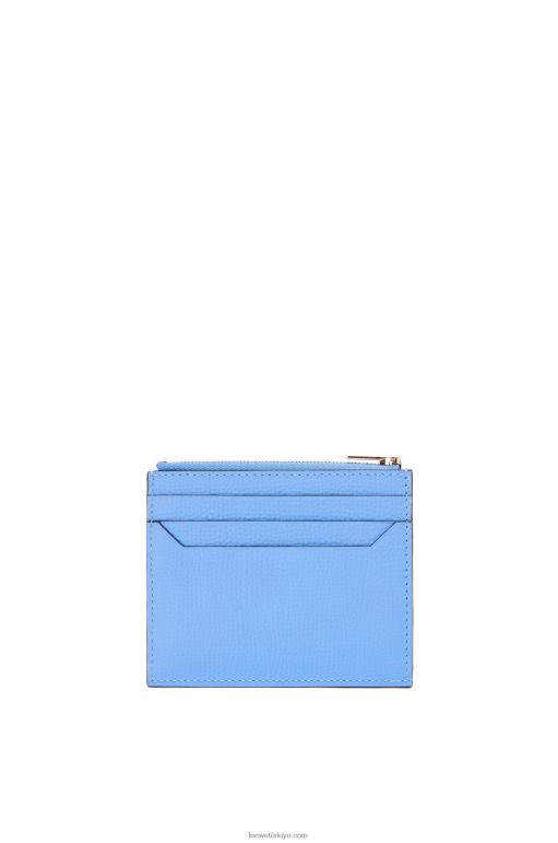 Loewe çakıl taneli dana derisinde anagram kare fermuarlı kartlık 026001413 kadınlar mavi mavi