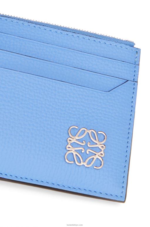 Loewe çakıl taneli dana derisinde anagram kare fermuarlı kartlık 026001413 kadınlar mavi mavi