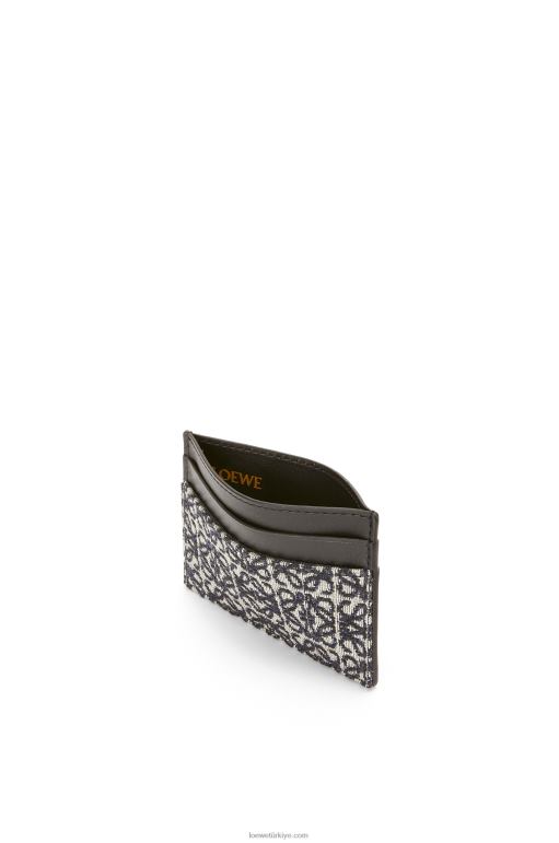 Loewe jakarlı ve dana derisinde düz kartlık 026001419 kadınlar lacivert/siyah